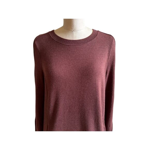 Athleta Modal Tunic Sweatshirt Dress Size Medium EUC Burgundy - Picture 2 of 5
